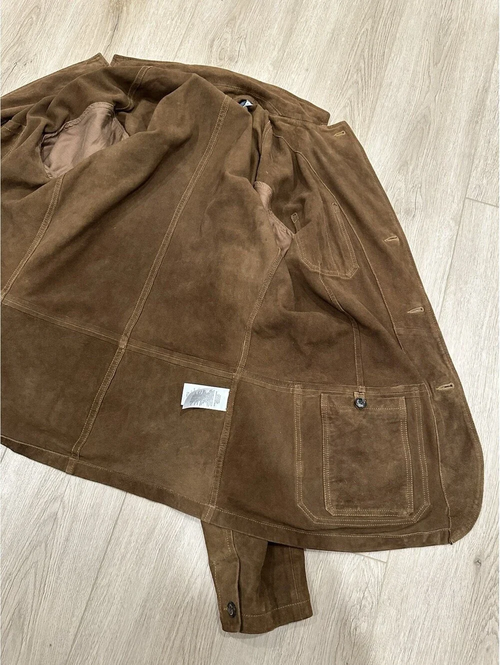 Polo Ralph Lauren Goat Suede Utility Jacket Mens Brown Size Large